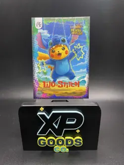 Pikachu Poncho Sparkle Holo Box Hit Cracked Ice Pokemon Lilo & Stitch Cosplay - Image 1