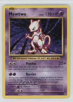 Mewtwo Holo Pokemon XY Evolutions 20th Anniversary #51 - Image 1