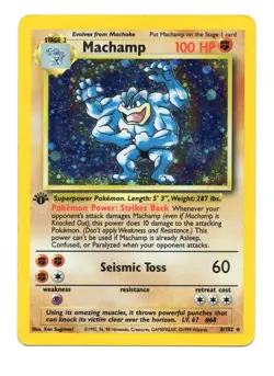Machamp #8/102 Pokemon base set 1st edition - Image 1