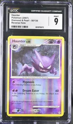 2007 Haunter 50/130 Reverse Holo Diamond & Pearl *POP 11 POKEMON CGC 9 MINT - Image 1