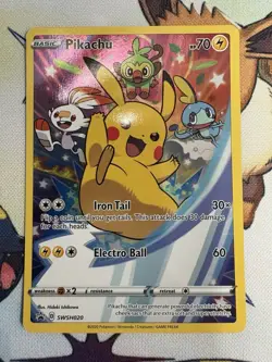 Pikachu SWSH020 Sword & Shield (2020) Black Star Promo Full Art Pokemon TCG NM - Image 1