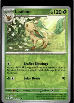 Pokemon Leafeon 005/131 Prismatic Evolutions Reverse Holo Rare - Image 1