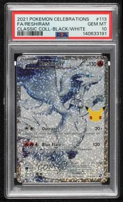 Reshiram (Black & White) Pokemon Celebrations Classic Collection PSA 10 GEM MT - Image 1