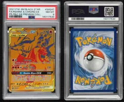 Reshiram & Charizard GX Pokemon Sun & Moon Black Star Promo PSA 8 - Image 3