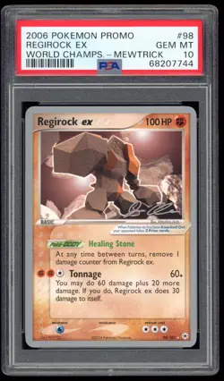 PSA 10 Gem Mint Regirock ex Mewtrick World Championships Deck Promo Pokemon Card - Image 1