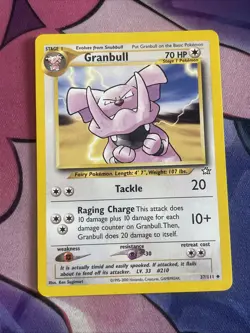 Granbull Pokemon Neo Genesis card 37/111 Vintage 2000 - Image 1