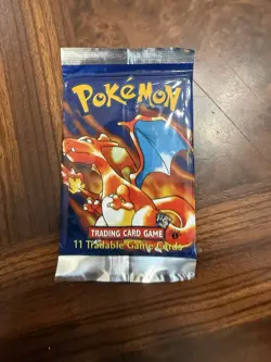 Pokemon Base Set Booster Pack Charizard Artwork Sealed 11 Cards WOTC 1999 - Image 1