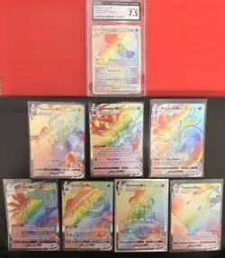 8x Pokemon Rainbow Rare Lot - VMAX & VSTAR CGC Slab - Discontinued Secret Rares - Image 1