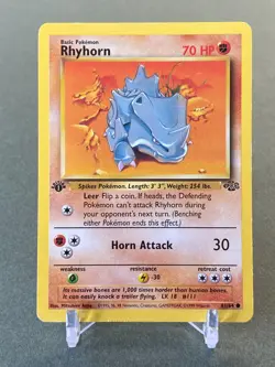 Pokemon 1st Edition Rhyhorn 61/64 Jungle LP/MP - Image 1