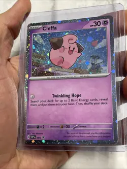 Cleffa Pokemon Scarlet & Violet SVP 095 Cosmos Holo Black Star Promo NM/MT Card - Image 1