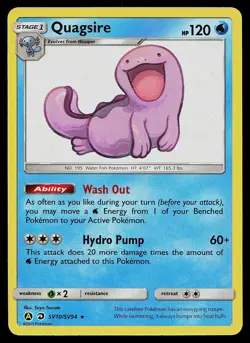 Pokemon Card - Quagsire Hidden Fates SV10/SV94 Shiny Holo Rare - Image 1