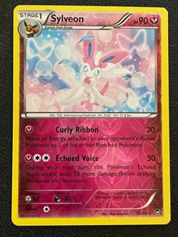 POKEMON SYLVEON #72/111 RARE REVERSE HOLOFOIL FAST FURIOUS NM CARD - Image 1