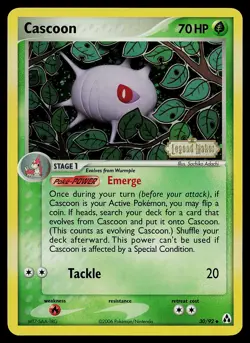 Pokemon Card - Cascoon Legend Maker 30/92 Uncommon Reverse Holo STAMPED - Image 1