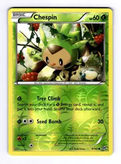 Chespin (9) XY - BREAKthrough #9 (2015) Common Reverse Holo NM Pokemon - Image 1