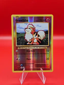 GROWLITHE 17/108 COMMON EVOLUTIONS POKEMON REVERSE HOLO LP - Image 1