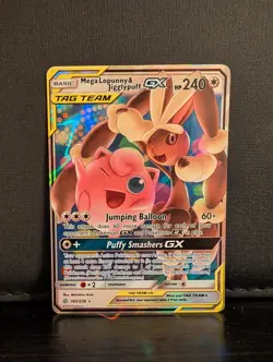 Pokemon TCG Mega Lopunny & Jigglypuff GX 165/236 Sm-Cosmic Eclipse Holo NM - Image 1
