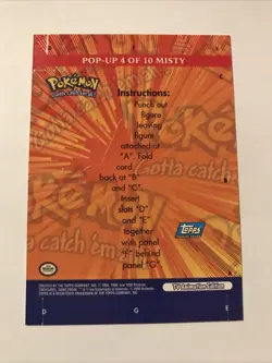 Topps Pokemon - Misty - Pop-Up - 4 of 10 - TV Animation - Blue Logo - Image 2