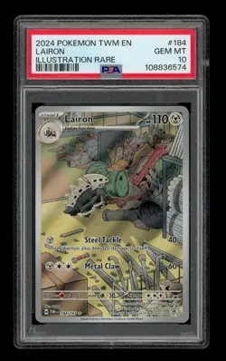 2024 Pokemon Twm En: #184 Lairon Illustration Rare PSA 10 GEM MINT - Image 1