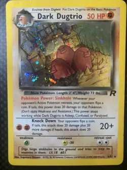 Pokemon TCG Dark Dugtrio 6/82 Holo Rare Team Rocket Unlimited HP - Image 1