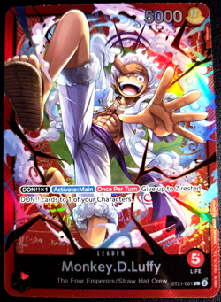 Monkey.D.Luffy ST21-001 ONE PIECE Tcg Card Game NM RED Leader - Image 1