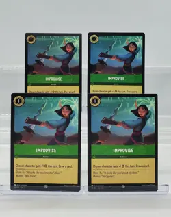 Disney Lorcana Improvise 99/204 Rise of the Floodborn Common 4 Cards Set - Image 1