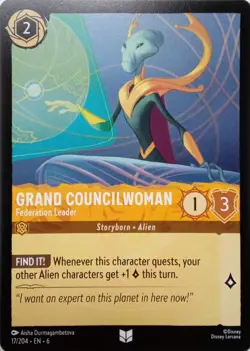 17/204 GRAND COUNCILWOMAN FEDERATION LEADER UNCOMMON DISNEY LORCANA CARD - Image 1