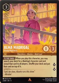 2/204 ALMA MADRIGAL FAMILY MATRIARCH URSULAS RETURN RARE DISNEY LORCANA CARD - Image 1