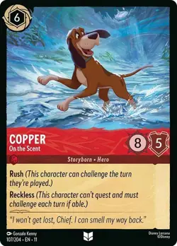 Copper - On the Scent 107/204 COLD FOIL Winterspell Disney Lorcana - Image 1