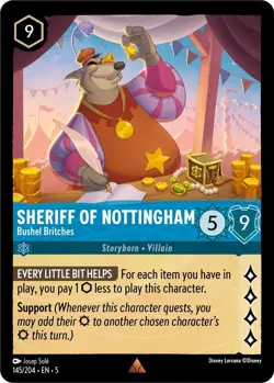 Disney Lorcana Shimmering Skies - Sheriff of Nottingham Bushel Britches 145/204 - Image 1