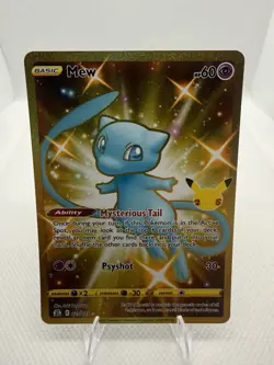 Pokemon TCG: Mew Gold Secret Rare. Celebrations 25. Card # 025/025. - Image 1