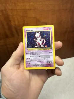Pokemon Mewtwo TCG Base Set 2 Holo Unlimited Rare Card 10/130 - Image 1