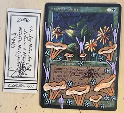 MTG Argothian Pixies Alter Altered Sketch Art Amy WEBER Magic - Image 1