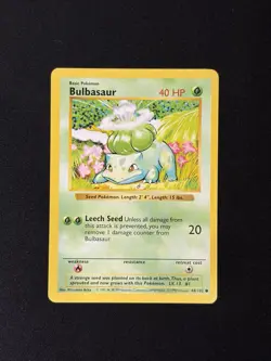 Bulbasaur 044/102 Base Set (Shadowless) Pokemon WOTC Vintage (LP Condition) - Image 1