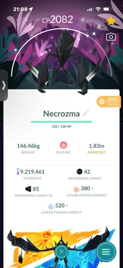 Pokemon Go Legendary Ultrabeast Necrozma ( Normal ) ( Background) - Image 1