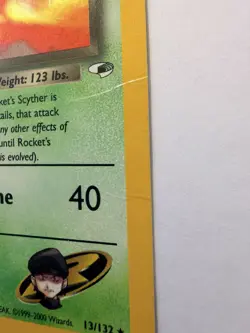 Rocket's Scyther 13/132 Gym Heroes Holo Rare Pokemon English WOTC Damaged - Image 2