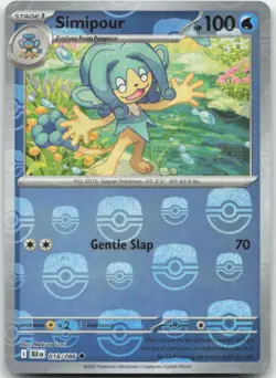 Simipour 018/086 Master Ball Holo SV: Black Bolt Pokemon Card NM - Image 1