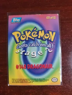 Pokemon 1999 Black TOPPS Label Dragonair #148 E11 OF 12 Vintage - Image 2