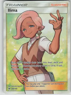 Pokemon TCG Ilima (Full Art) Ultra Rare SM Base Set 146/149 - Image 1