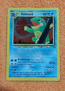 Pokemon Politoed- #8/75- Holo Neo Discovery- Rare - M/NM - Image 1