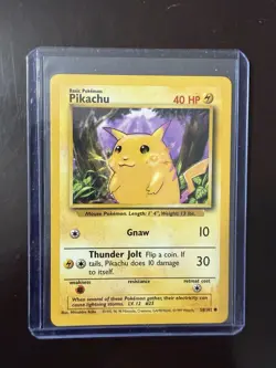 Pokemon Pikachu 58/102 Yellow Cheeks 1999 Base Set LP! 🔥🔥 - Image 1