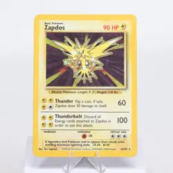 Pokemon TCG - Zapdos 16/102 Base Set Holo Rare WOTC - MP - Image 2