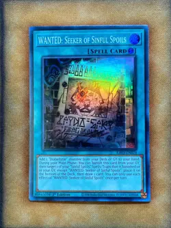 Yugioh WANTED: Seeker of Sinful Spoils RA03-EN074 Super Rare 1st Ed NM - Image 1