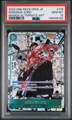 2023 ONE PIECE JPN WINGS OF THE CAPTAIN MANGA ALT ART RORONOA ZORO PSA 10 - Image 1
