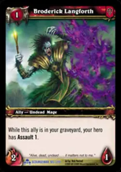 Moderate Play WoW TCG Broderick Langforth Scourgewar World of Warcraft - Image 1