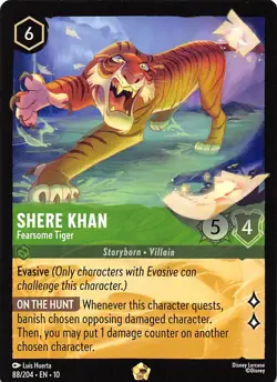 Shere Khan Fearsome Tiger 88/204 Whispers in the Well Disney Lorcana - Image 1