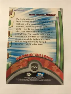 Topps 1999 Team Rocket Jesse Pokemon TV Card HV2 Blue Label - Image 2