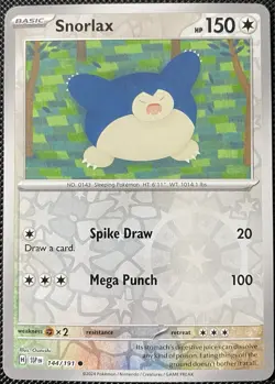 Snorlax 144/191 Sv08: Surging Sparks Reverse Holo - Pokemon Card - Image 1