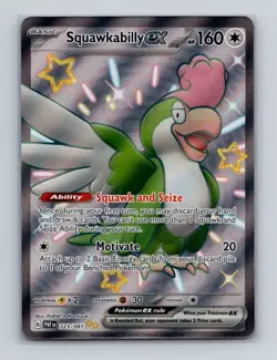 Squawkabilly ex 223 Pokemon Paldean Fates Full Art Shiny Ultra Rare Card NM+ - Image 1