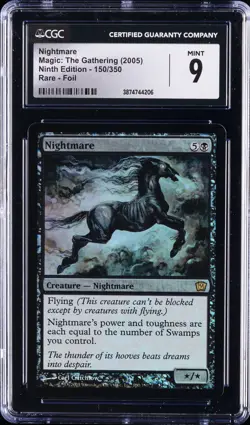 2005 MAGIC: THE GATHERING NINTH ED - RARE - FOIL #150/350 NIGHTMARE CGC 9 - Image 1