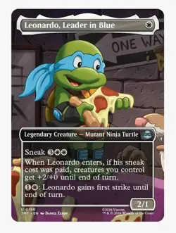 Leonardo, Leader in Blue (Borderless) | MTG TMNT TMT | Sneak First Strike | NM - Image 1